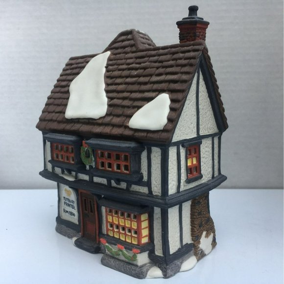 Dept 56 Tutbury Printer Dickens Village Lighted Christmas Building - 1990 - Picture 7 of 11